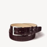 Classic Men's Belt Deep Shine Amazon Brown Croc