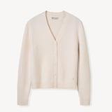V-Neck Cashmere Cardigan Chalk