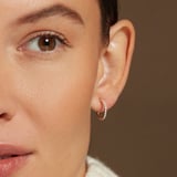 Diamond & Duo Gemstone Hoop Earrings 0.3ct Diamond