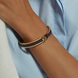 Gemstone Enamel Bangle Fig Enamel, Amethyst & 18ct Gold Plated