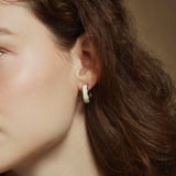Enamel Hoop Earrings Ivory Enamel & Palladium Silver Plated