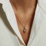 Duo Gemstone Pendant Necklace Green Amethyst & Citrine