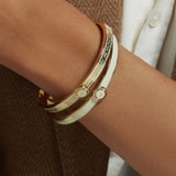 Mayfair Chain Enamel Bangle Ivory Enamel & 18ct Gold Plated
