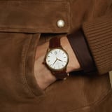 Mount Street Watch Yellow Gold PVD - Deep Shine Chestnut Croc