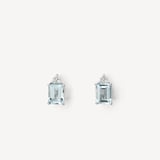 Iris Necklace & Stud Set Aquamarine & Diamonds set in 18ct Solid White Gold