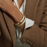 Gemstone Enamel Bangle Ivory Enamel, Labradorite & 18ct Gold Plated