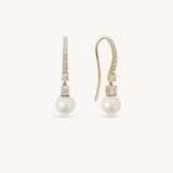 Icy Drop Necklace & Earrings Set Diamond, Pearl & 14ct Solid Gold