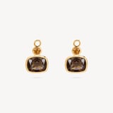 Duo Gemstone Necklace & Earrings Set Smoky Quartz, Citrine & 18ct Gold Vermeil