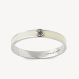 Enamel Studs & Bangle Set Ivory Enamel, Labradorite & Palladium Silver Plated