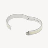Enamel Studs & Bangle Set Ivory Enamel, Labradorite & Palladium Silver Plated