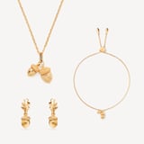 Acorn Necklace, Bracelet & Studs Set 18ct Gold Vermeil