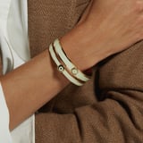Enamel Earrings & Bangle Set Ivory Enamel & 18ct Gold Plated