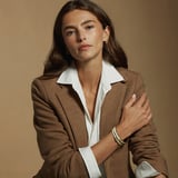 Enamel Earrings & Bangle Set Ivory Enamel & 18ct Gold Plated