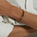 Enamel Earrings & Bangle Set Black Enamel & 18ct Gold Plated
