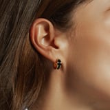 Enamel Earrings & Bangle Set Black Enamel & 18ct Gold Plated