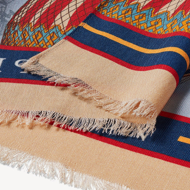 Merino & Silk Stole Dusky Blue Up Up & Away