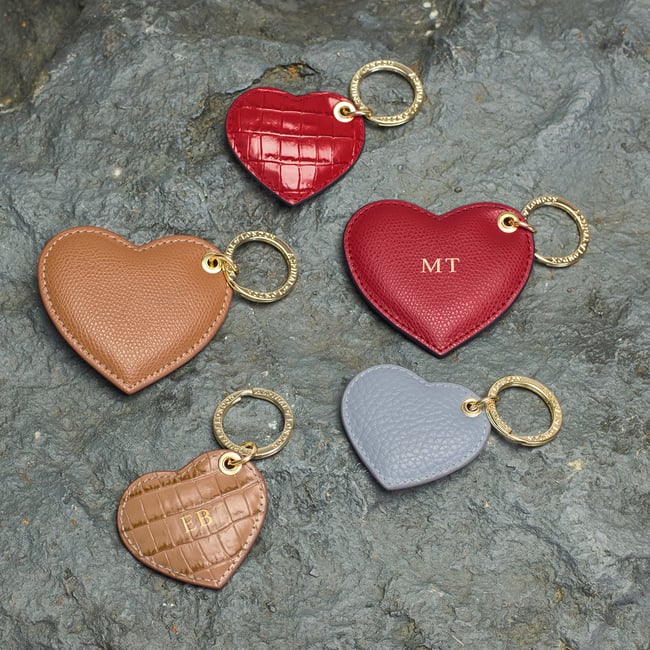Small Heart Keyring Sky Blue Pebble