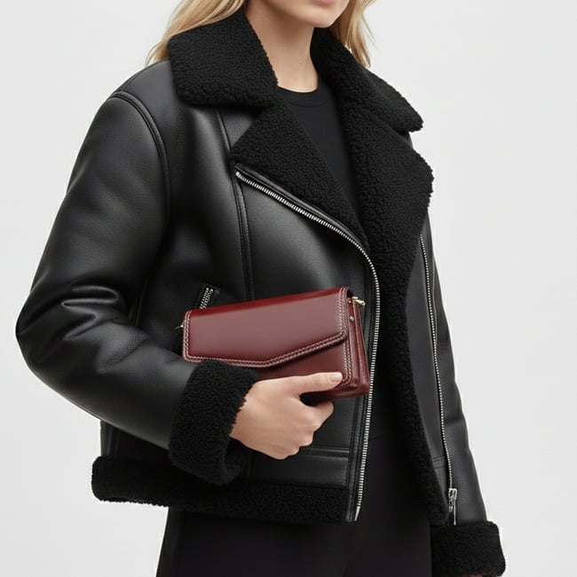 Eliza Clutch Smooth Merlot