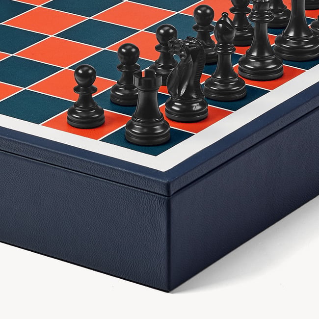 Chess Set Red Jewel Calf