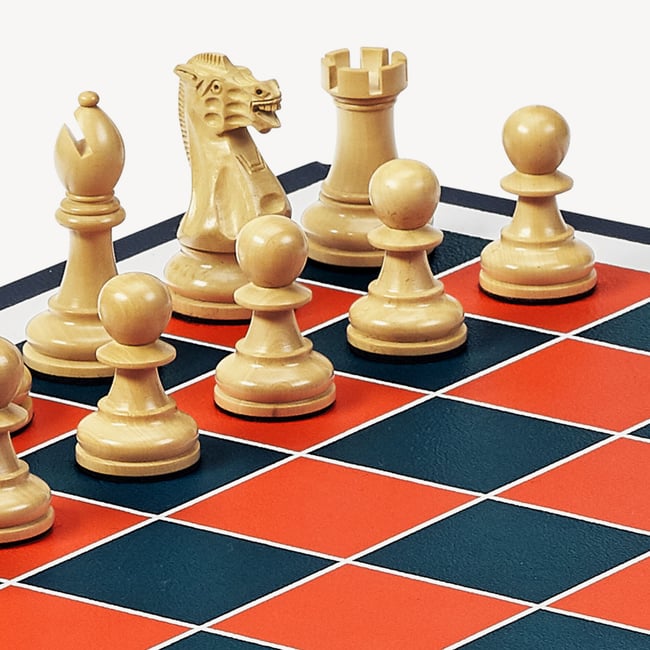 Chess Set Red Jewel Calf
