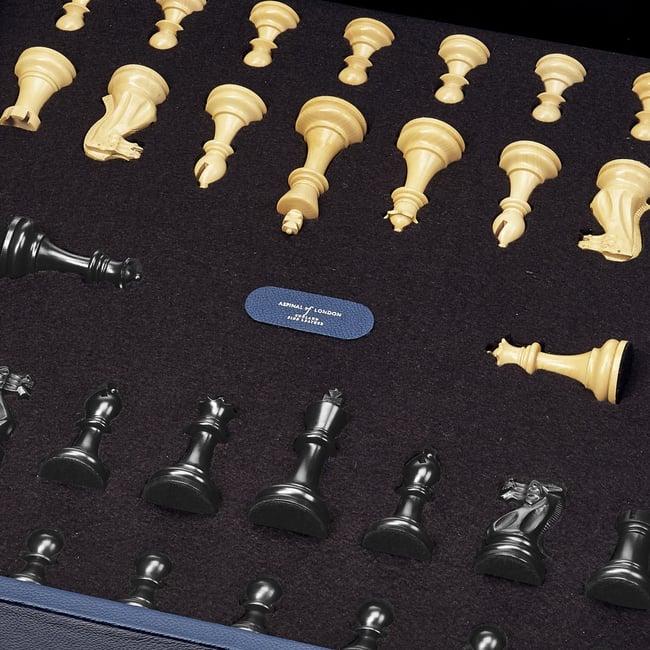 Chess Set Red Jewel Calf