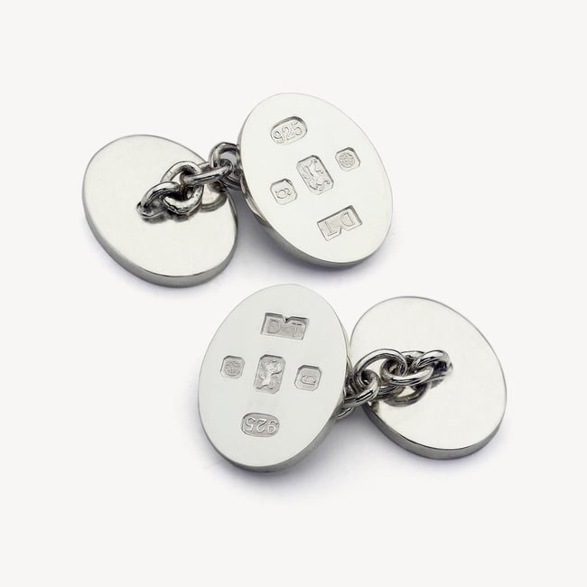 Hallmark Sterling Silver Engraved Cufflinks Sterling Silver 925