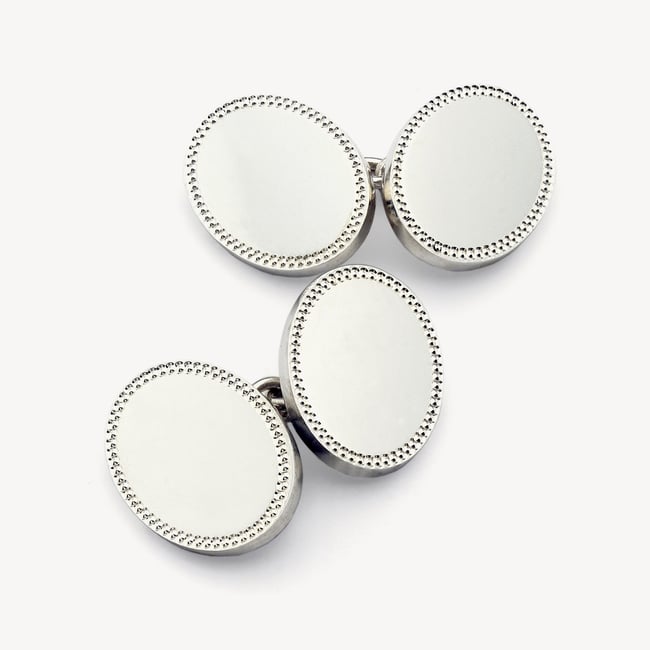 Personalised Hobnail Sterling Silver Cufflinks Sterling Silver 925