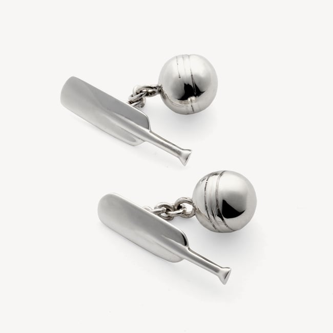 Sterling Silver Cricket Bat & Ball Cufflinks Sterling Silver 925