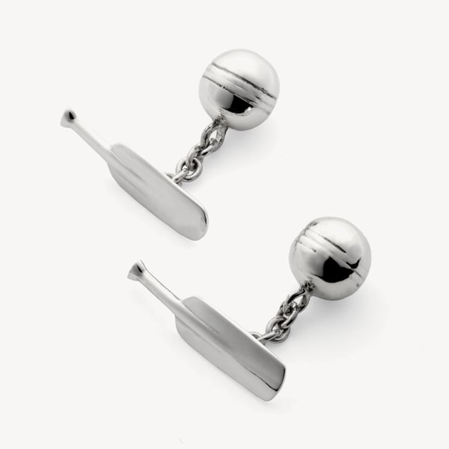 Sterling Silver Cricket Bat & Ball Cufflinks Sterling Silver 925