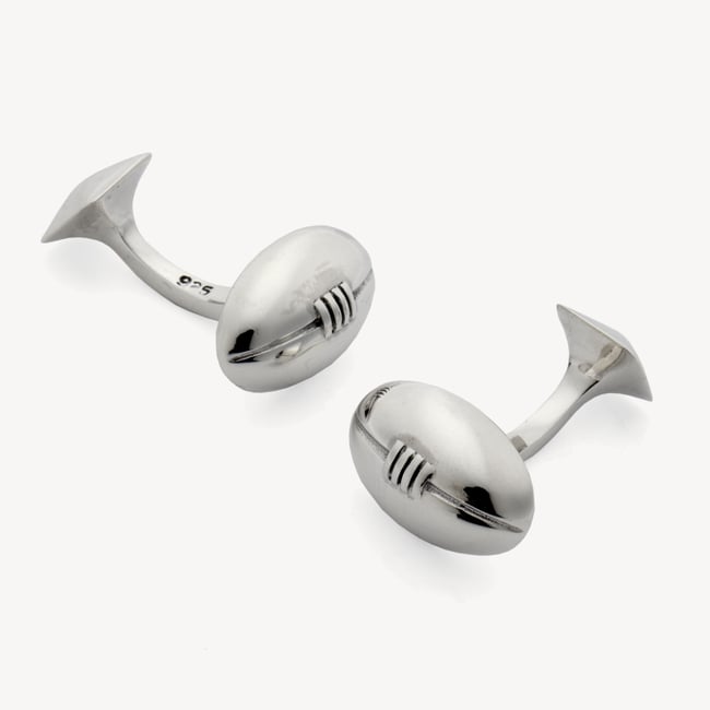Sterling Silver Rugby Ball Cufflinks Sterling Silver 925