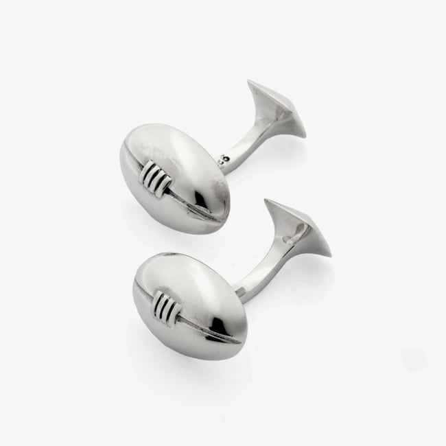 Sterling Silver Rugby Ball Cufflinks Sterling Silver 925