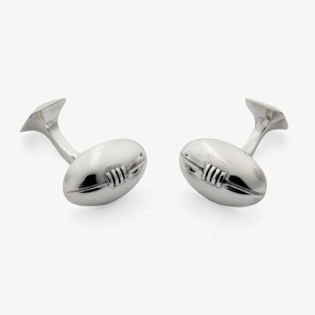 Sterling Silver Rugby Ball Cufflinks Sterling Silver 925
