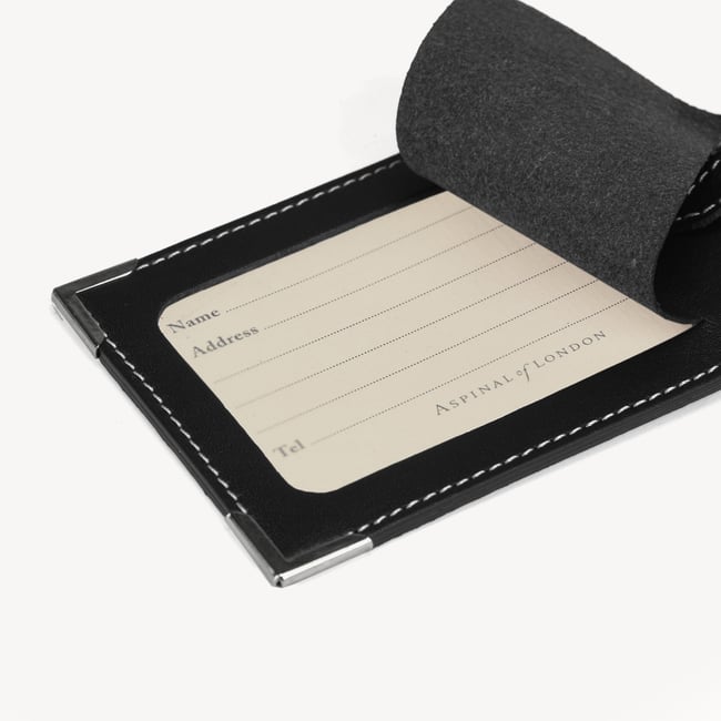 Set of 2 Luggage Tags Smooth Black