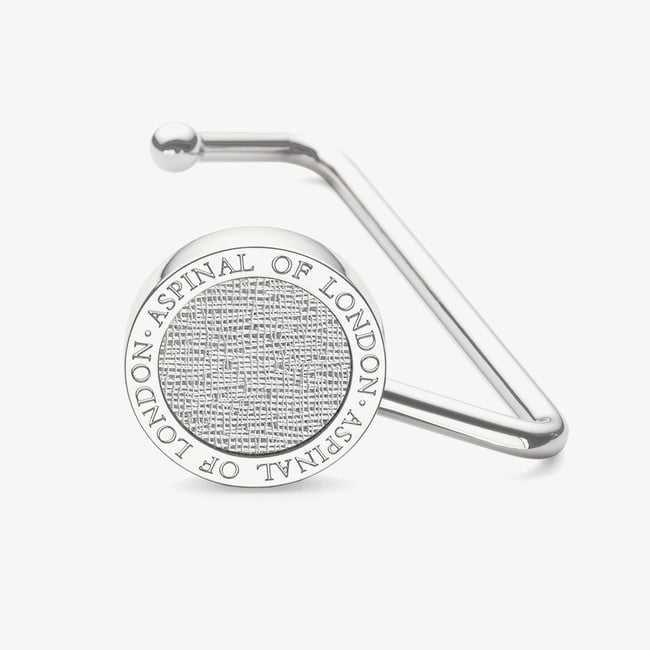 Aspinal Handbag Hook Silver Saffiano