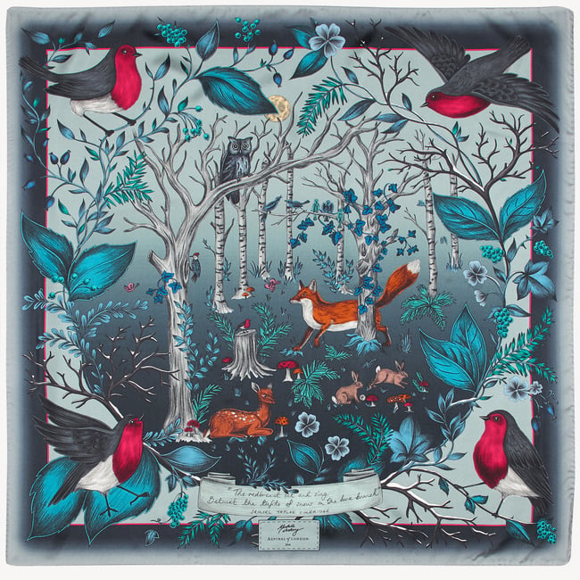 Robin Silk Scarf Midnight Blue Pure Silk