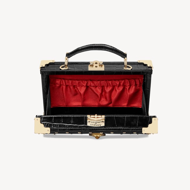 Trinket Box Signature Lion's Head & Black Velvet with Studs