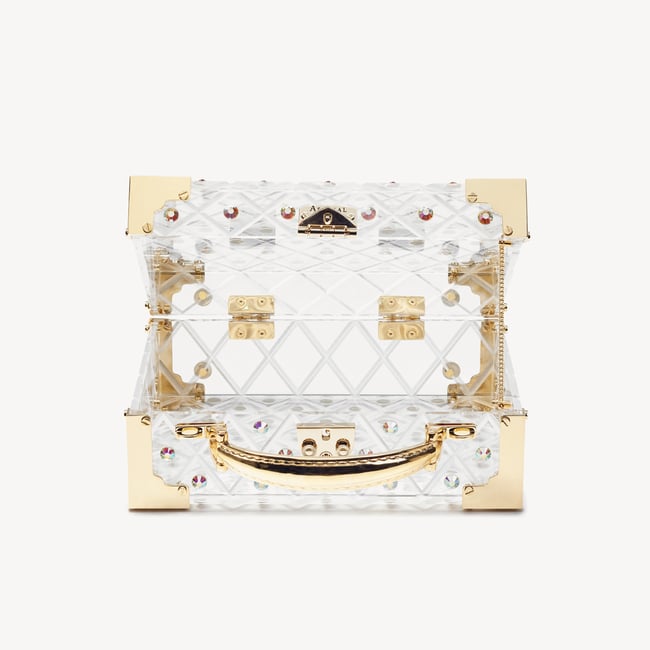 Crystal Trunk Gold Crystals & Diamond Cut Transparent Acrylic