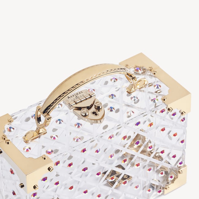 Crystal Trunk Gold Crystals & Diamond Cut Transparent Acrylic
