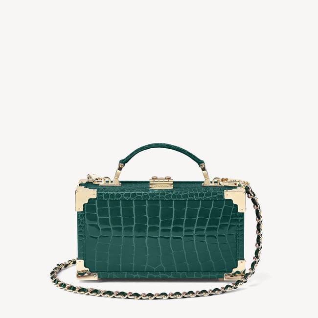 Trinket Box Evergreen Patent Croc