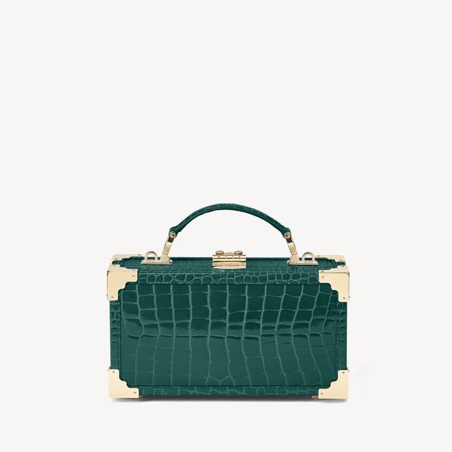 Trinket Box Evergreen Patent Croc