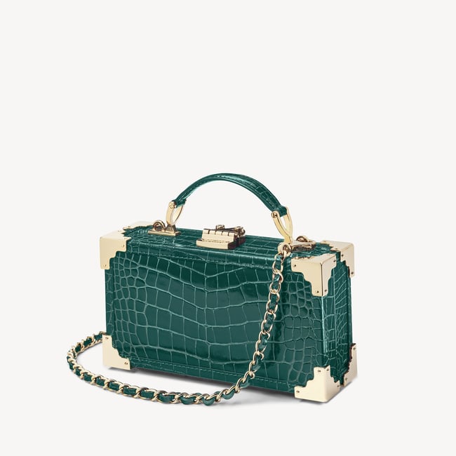 Trinket Box Evergreen Patent Croc
