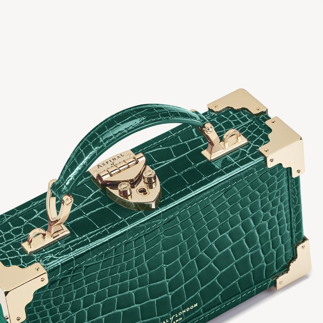 Trinket Box Evergreen Patent Croc