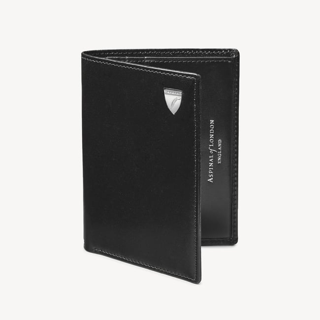 Credit Card Wallet with Notes Pocket Smooth Black