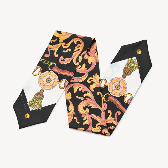 Aspinal Signature Silk Neck Bow Black Pure Silk