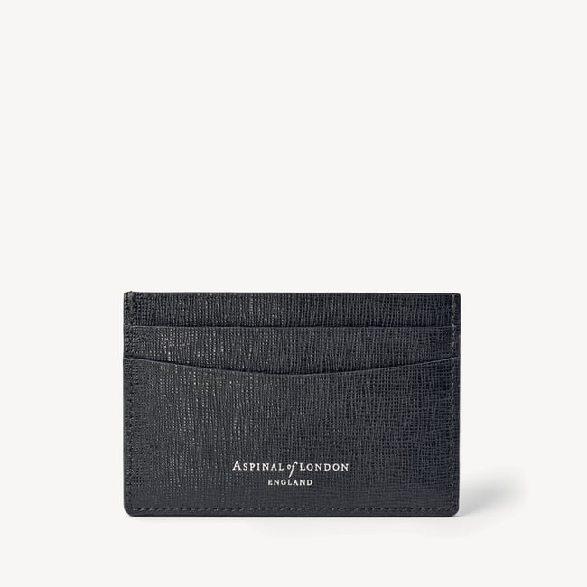 Slim Credit Card Holder Black Saffiano