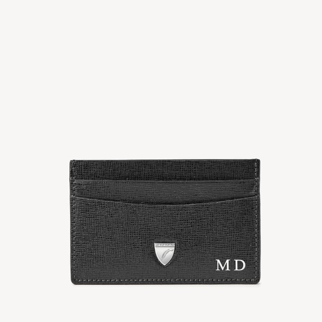 Slim Credit Card Holder Black Saffiano