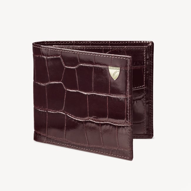 Billfold Coin Wallet Deep Shine Amazon Brown Croc