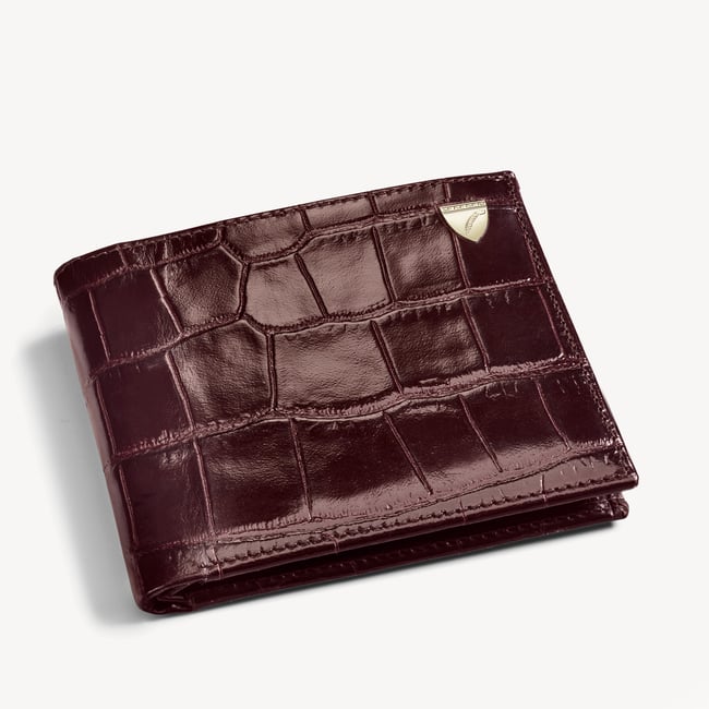 Billfold Coin Wallet Deep Shine Amazon Brown Croc