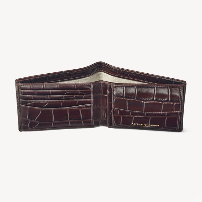 Billfold Coin Wallet Deep Shine Amazon Brown Croc