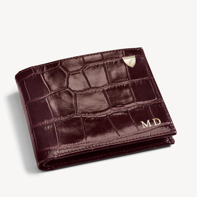 Billfold Coin Wallet Deep Shine Amazon Brown Croc